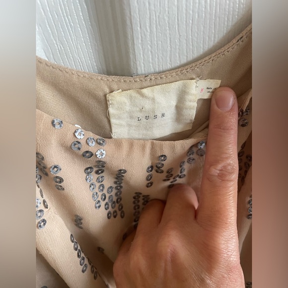Beige Dress with Silver Sequins (US M) - Picture 3 of 3